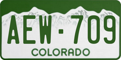 CO license plate AEW709