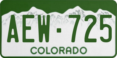 CO license plate AEW725