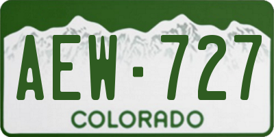 CO license plate AEW727