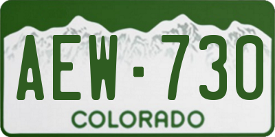 CO license plate AEW730
