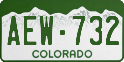 CO license plate AEW732