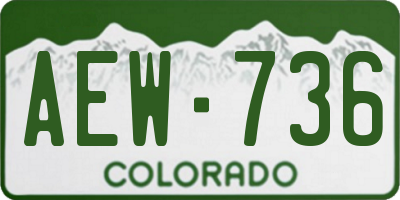 CO license plate AEW736