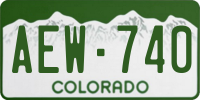 CO license plate AEW740