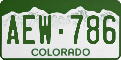 CO license plate AEW786