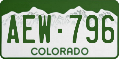 CO license plate AEW796