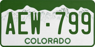 CO license plate AEW799