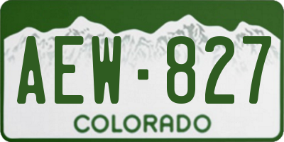 CO license plate AEW827