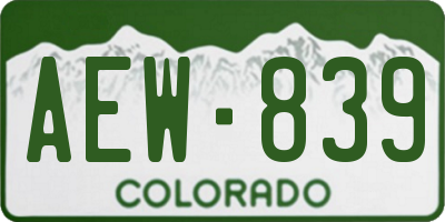CO license plate AEW839