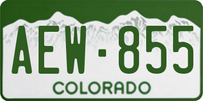 CO license plate AEW855