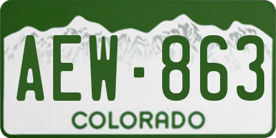 CO license plate AEW863