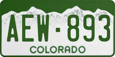 CO license plate AEW893