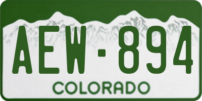 CO license plate AEW894