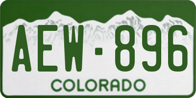 CO license plate AEW896