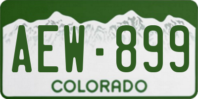 CO license plate AEW899