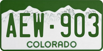 CO license plate AEW903