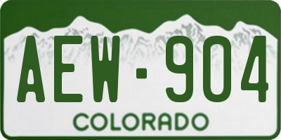 CO license plate AEW904