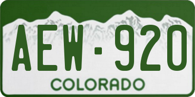 CO license plate AEW920