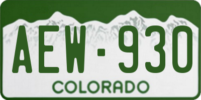 CO license plate AEW930