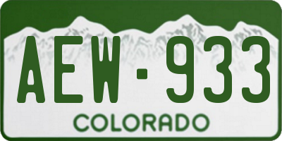 CO license plate AEW933
