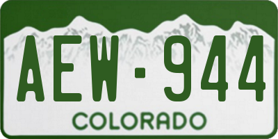 CO license plate AEW944