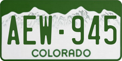 CO license plate AEW945