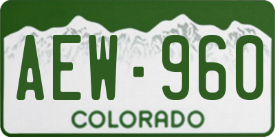 CO license plate AEW960