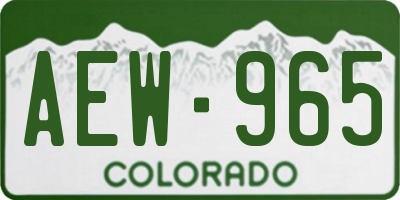 CO license plate AEW965