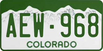 CO license plate AEW968