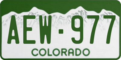 CO license plate AEW977
