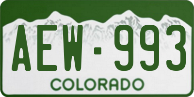 CO license plate AEW993