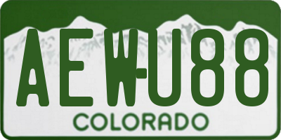 CO license plate AEWU88