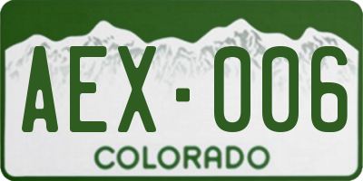 CO license plate AEX006