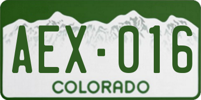 CO license plate AEX016