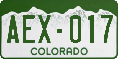 CO license plate AEX017