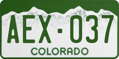 CO license plate AEX037