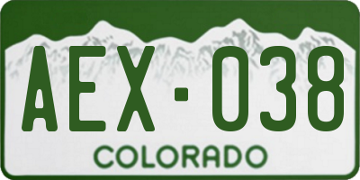 CO license plate AEX038