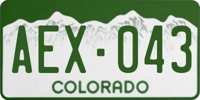 CO license plate AEX043