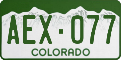 CO license plate AEX077