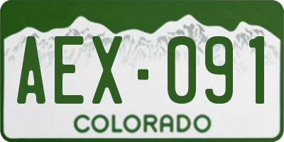 CO license plate AEX091