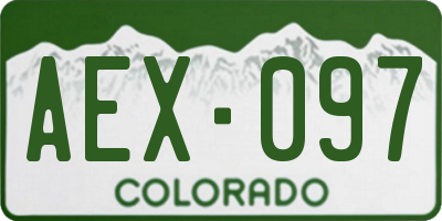 CO license plate AEX097