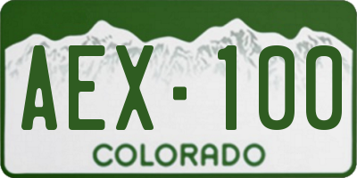 CO license plate AEX100
