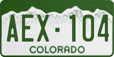 CO license plate AEX104