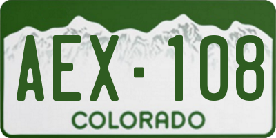 CO license plate AEX108
