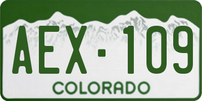 CO license plate AEX109