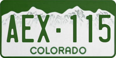 CO license plate AEX115
