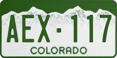CO license plate AEX117