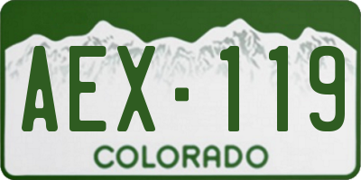 CO license plate AEX119