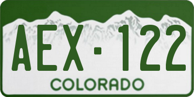CO license plate AEX122