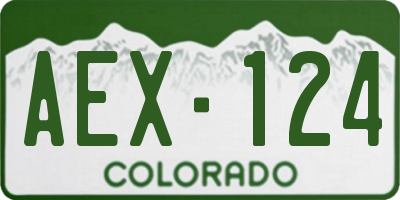 CO license plate AEX124