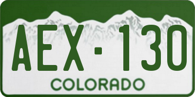 CO license plate AEX130